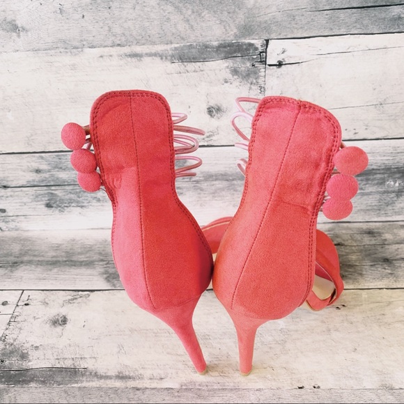 Lala Ikai Ankle Strap Heels Coral Size 7 - Picture 5 of 7